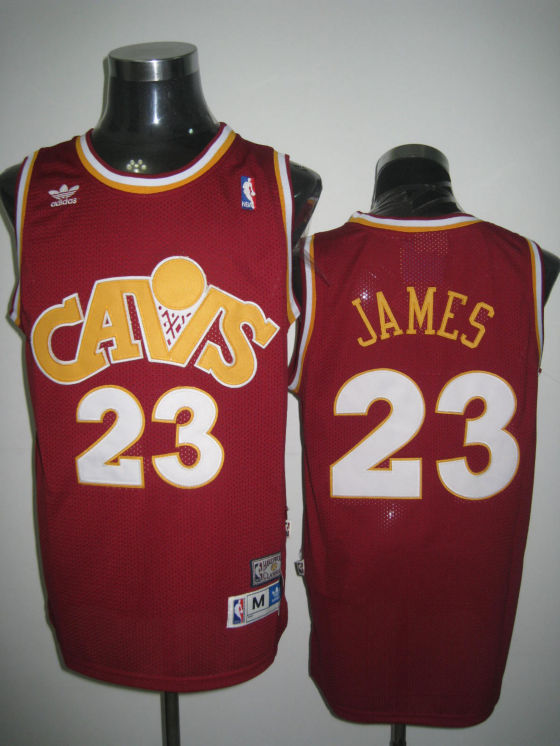 Cleveland Cavaliers James Wine Red Yellow White Jersey